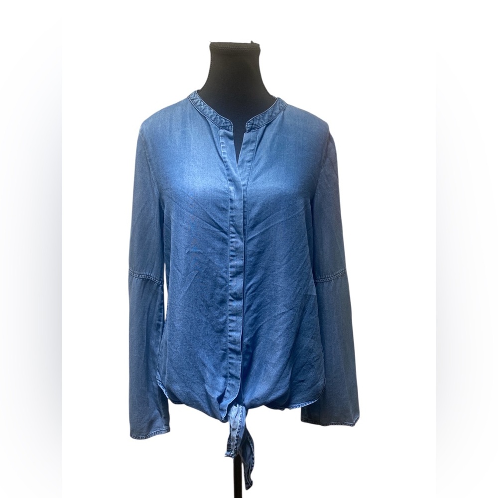 Harper Denim Blue Blouse S GUC